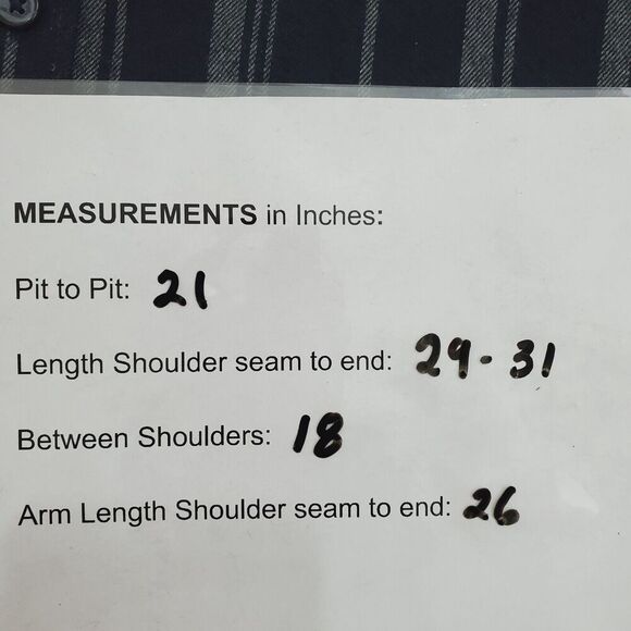 Vince Mens M Classic Fit Shirt Long Sleeve Blue Gray Striped Button Front cotton - Picture 4 of 9